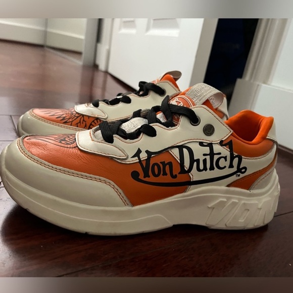 Von Dutch Size 8 Women’s Black Orange and White Chunky Sneakers - Picture 5 of 5